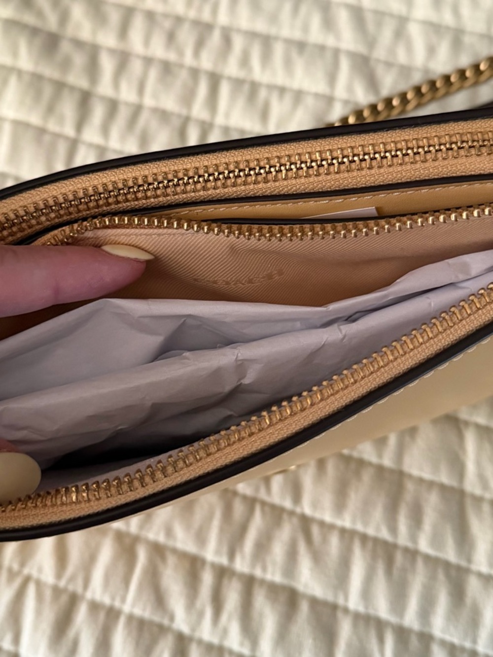Coach Audrey Leather Crossbody in vanilla with Gold Hardware - Picture 7 of 9